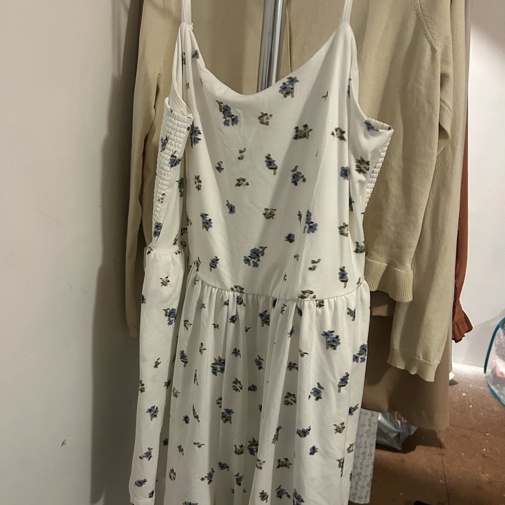 White Floral Spaghetti Strap Romper